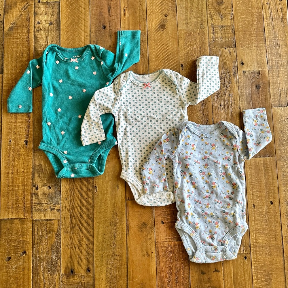 Carter’s Long-Sleeve Onesies (Set of 3)